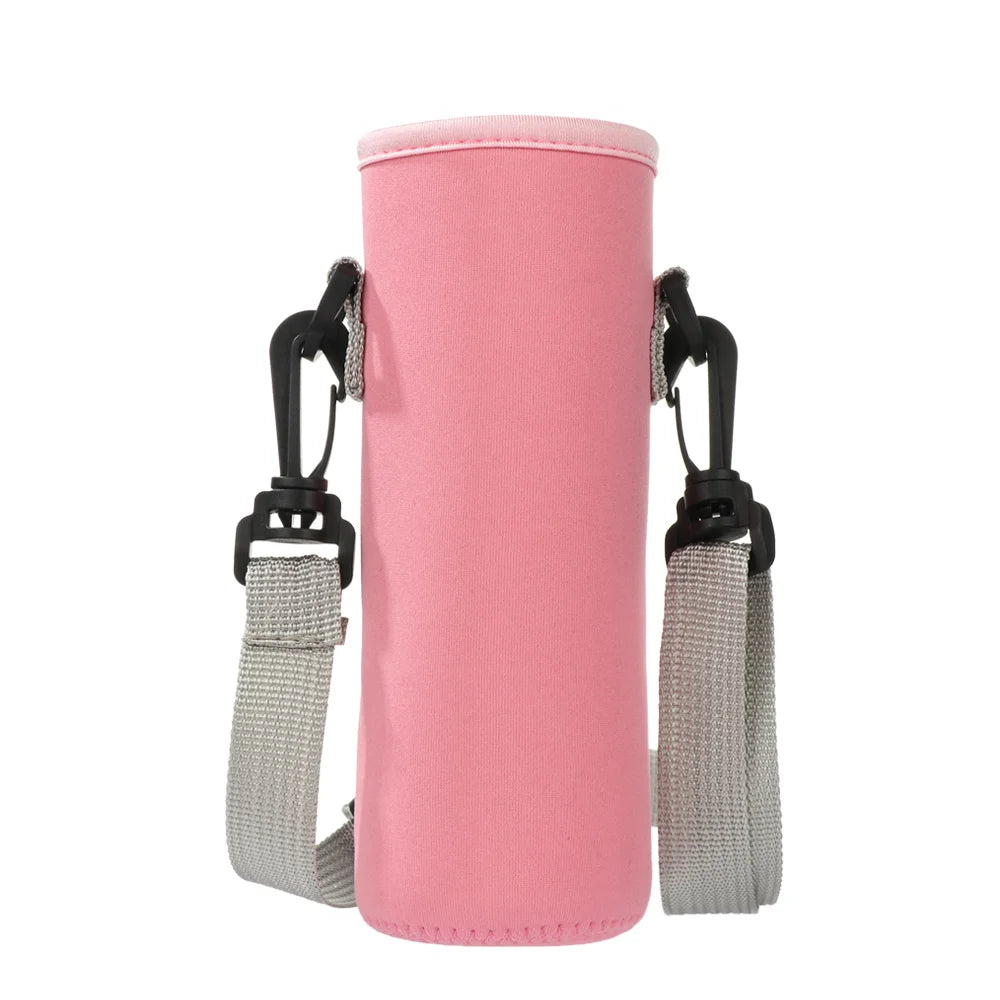 Water Bottle Cover Bag With Strap Neoprene Water Storage Holder Shoulder Strap Black Bottle Carrier Insulat Bag Outdoor Tools