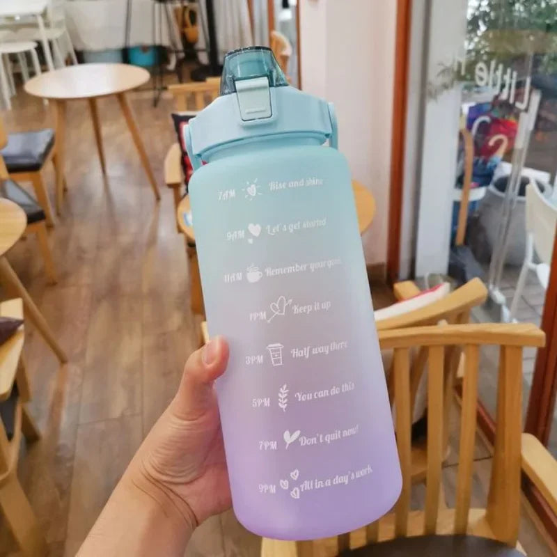 2 Liter Water Bottle with Straw Kids Girls Large Portable Bottles Sports Fitness Cup Summer Cold Water Motivational Water Bottle