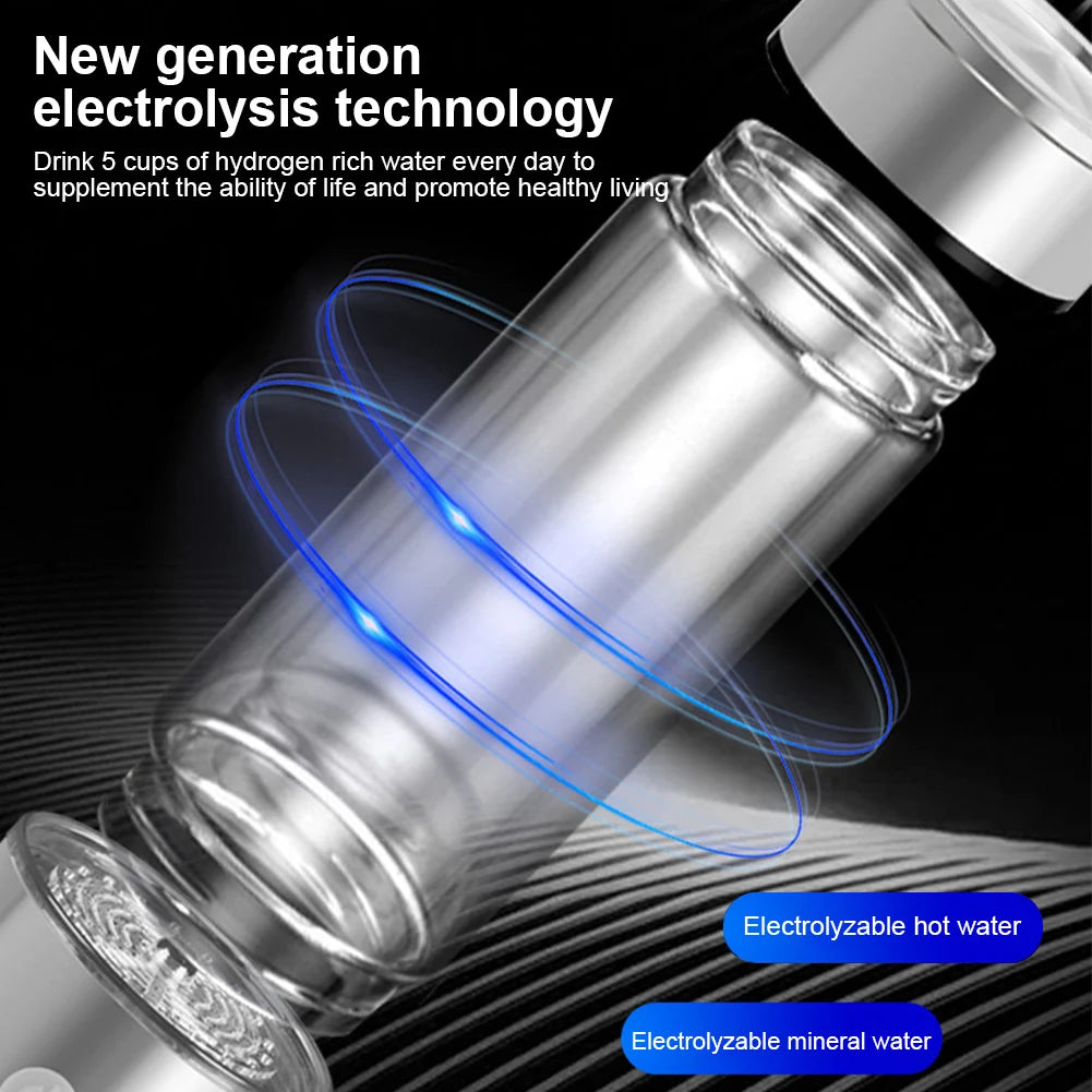 Hydrogen Water Generator Alkaline Maker USB Rechargeable Water Ionizer Bottle Super Antioxidant ORP Hydrogen-Rich Water Cup