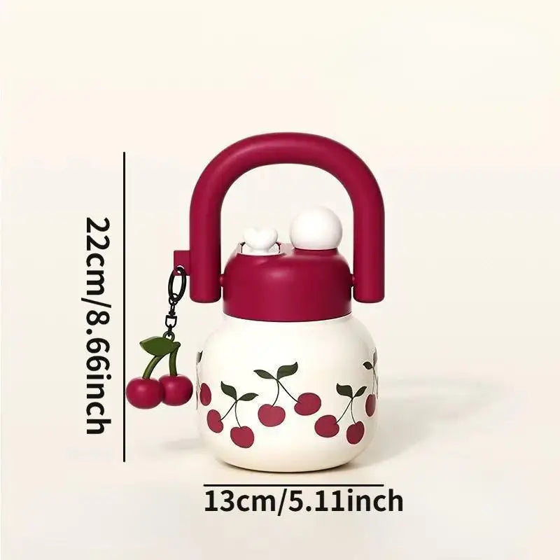 23 oz Cute Water Bottle with Decorations, Durable Plastic Material, Dual Strap Design, Wide Mouth, Travel-Friendly, Perfect