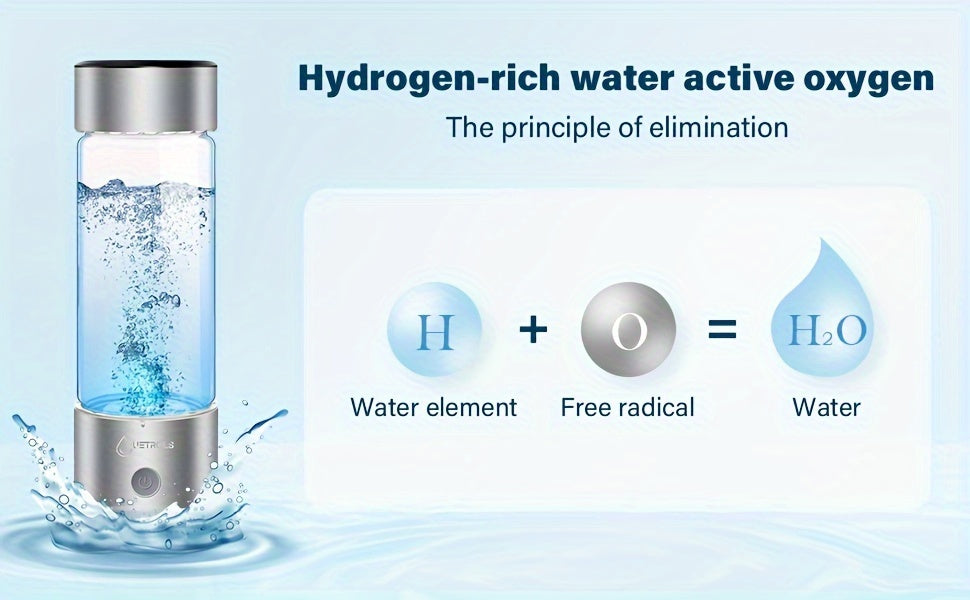 Hydrogen Water Bottle 2024, Hydrogen Water Bottle Generator with SPE PEM Technology Water Ionizer, Hydrogen Water Machine Improve Water in 3 Minutes for Home, Office, Travel, Daily Drinking
