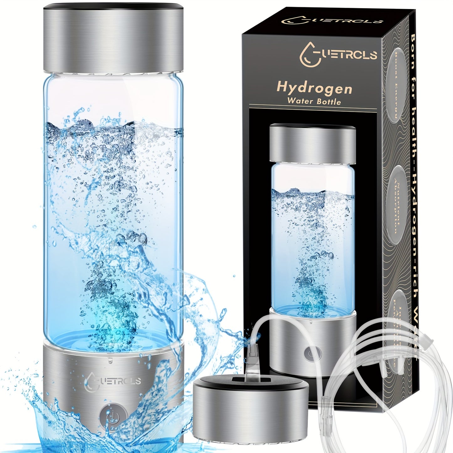 Hydrogen Water Bottle 2024, Hydrogen Water Bottle Generator with SPE PEM Technology Water Ionizer, Hydrogen Water Machine Improve Water in 3 Minutes for Home, Office, Travel, Daily Drinking