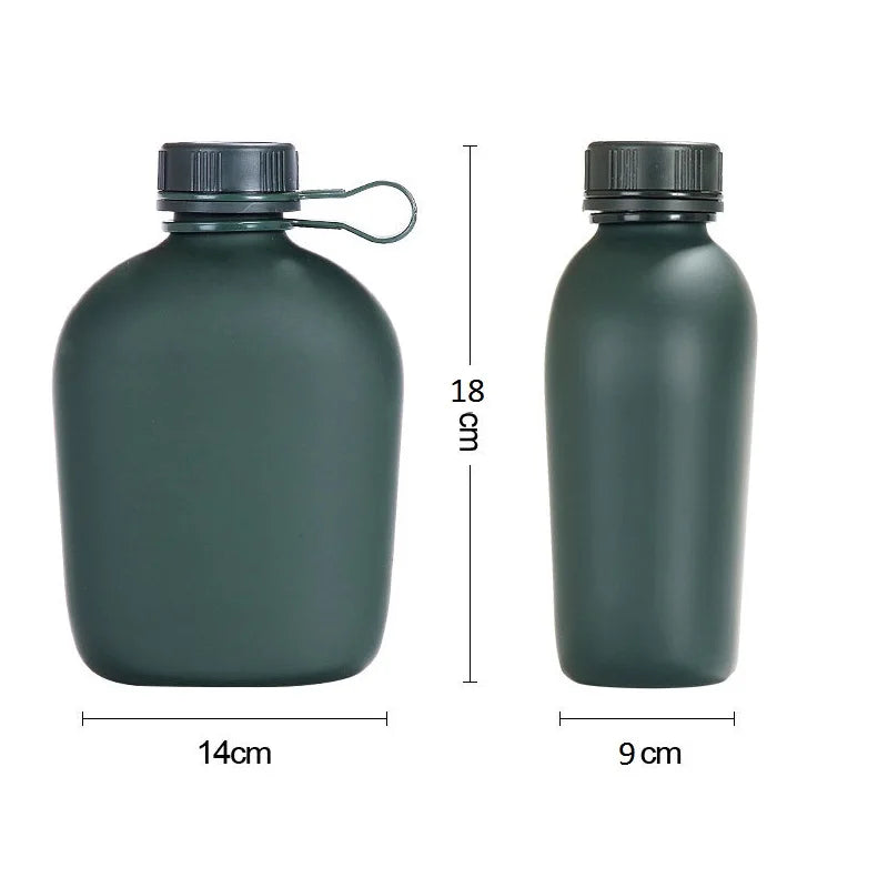 1L Water Bottle Camping Water Bottle with Pouch Canteen Bottle Camping Hiking Survival Drinking Kettle Outdoor Sports