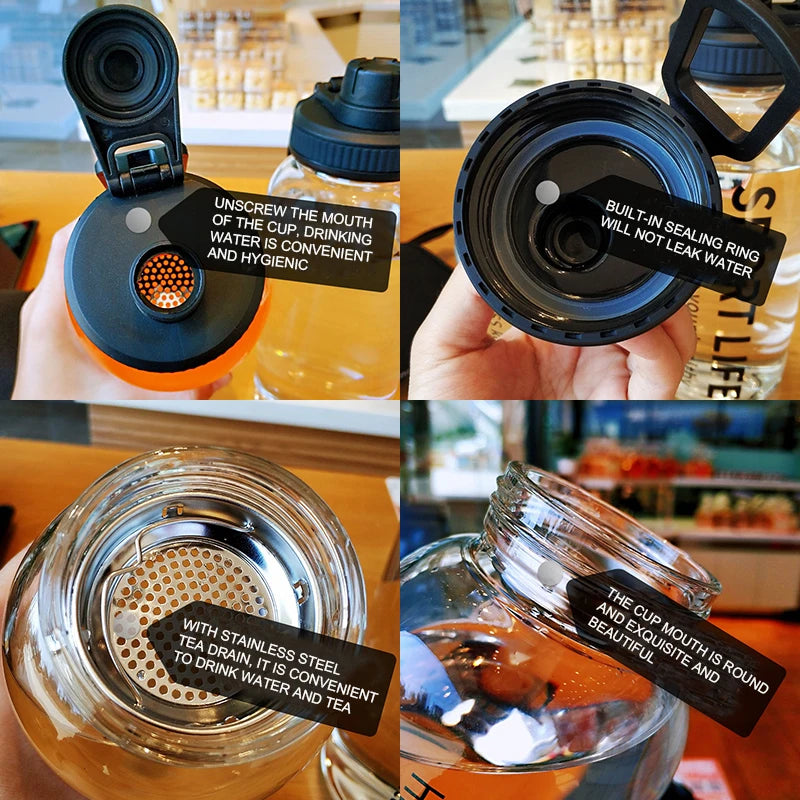 Drink Bottles For Camping Hiking Climbing Sport Bottle Portable Bottle Drinkware Eco-friendly Creative Water Bottle Glass