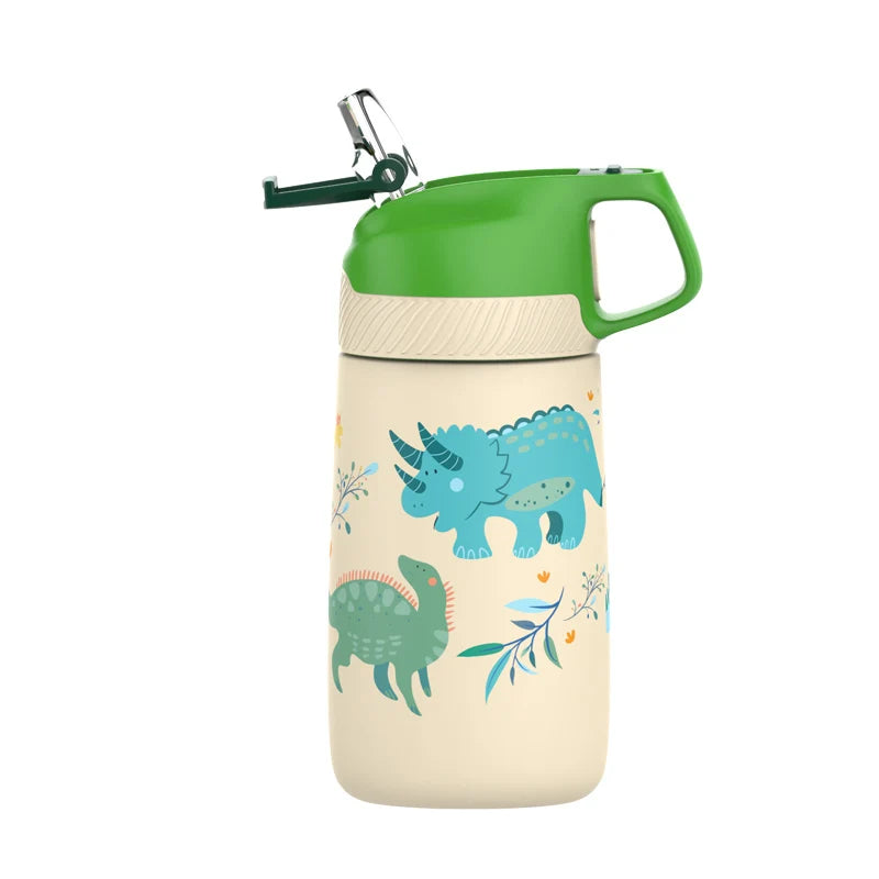 FJbottle water bottle for children ,Vacuum Flacks for girls, thermos Bottle With Healthy Straw And BPA Free,350ML