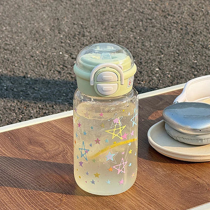 Cute Water Bottle With Straw Portable Plastic Up Cover Water Cup For Kid Kawaii Bottle Water Leak-Proof Cute Drinking Bottle