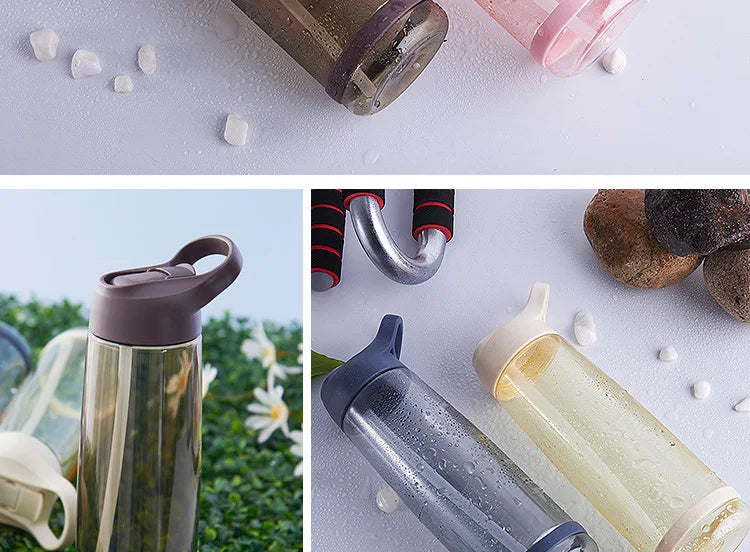 Outdoor Water Bottle with Straw Sports Bottles Leak Proof Eco-friendly Children School With Lid Hiking Camping Plastic BPA Free