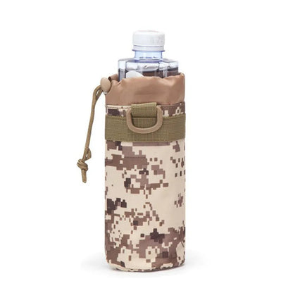 Hunting Water Bottle Pouch Outdoor Molle Kettle Pouch Holder Camping Hiking Cycling Bottle Bag Drawstring Multifunction Bottle P