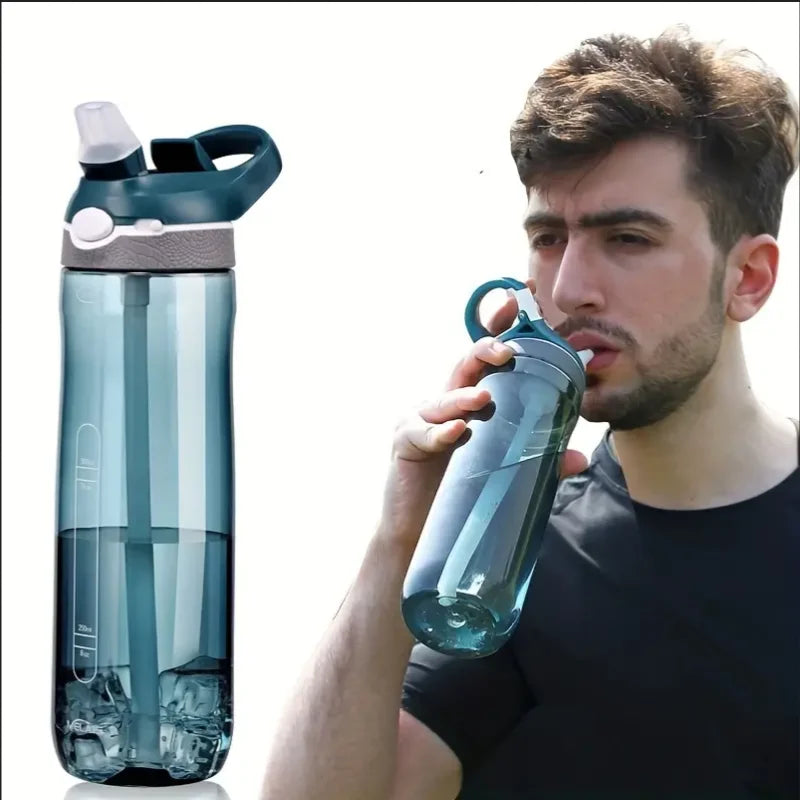 Sports Water Bottle - Hydration On-the-go with Convenient Straw, Perfect for Camping, Hiking BPA-Free and Safe 750ml