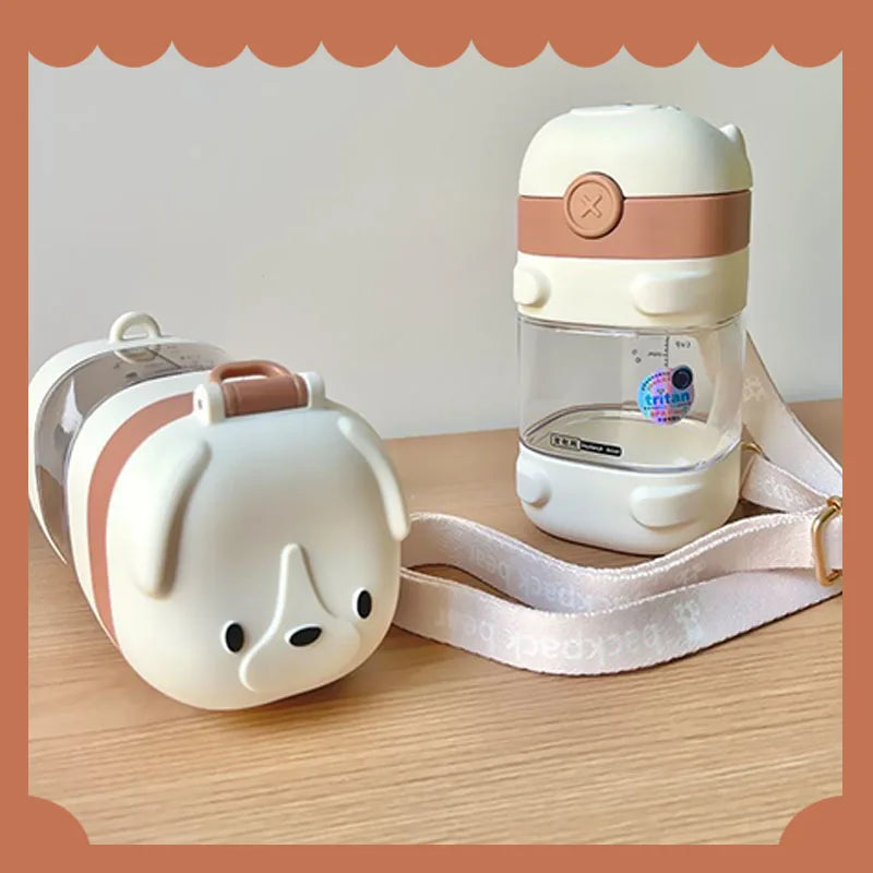 Water Bottle With Straw Cute Water Bottles For Children School Girls Boys Outdoor Portable Braces BPA Free Water Bottle For Kids