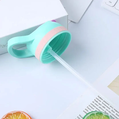 Kids Water Bottle with Straw BPA Free Children's Drinking Kettle 480ML Healthy Plastic Portable School Cup Transparent Water Cup