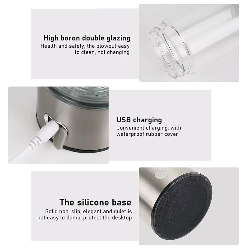 Large capacity Hydrogen-Rich Water Cup Electric Hydrogen Rich Water Generator Bottle Titanium Quality Filter