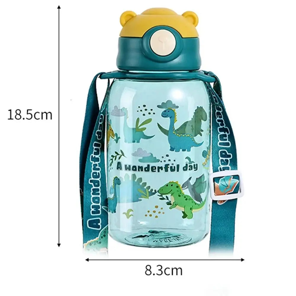 650ml Cute Kids Water Bottle With Straw Free BPA Leakproof Outdoor Portable Children's Cups School Water Bottle for Children