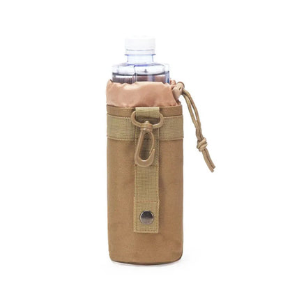 Hunting Water Bottle Pouch Outdoor Molle Kettle Pouch Holder Camping Hiking Cycling Bottle Bag Drawstring Multifunction Bottle P