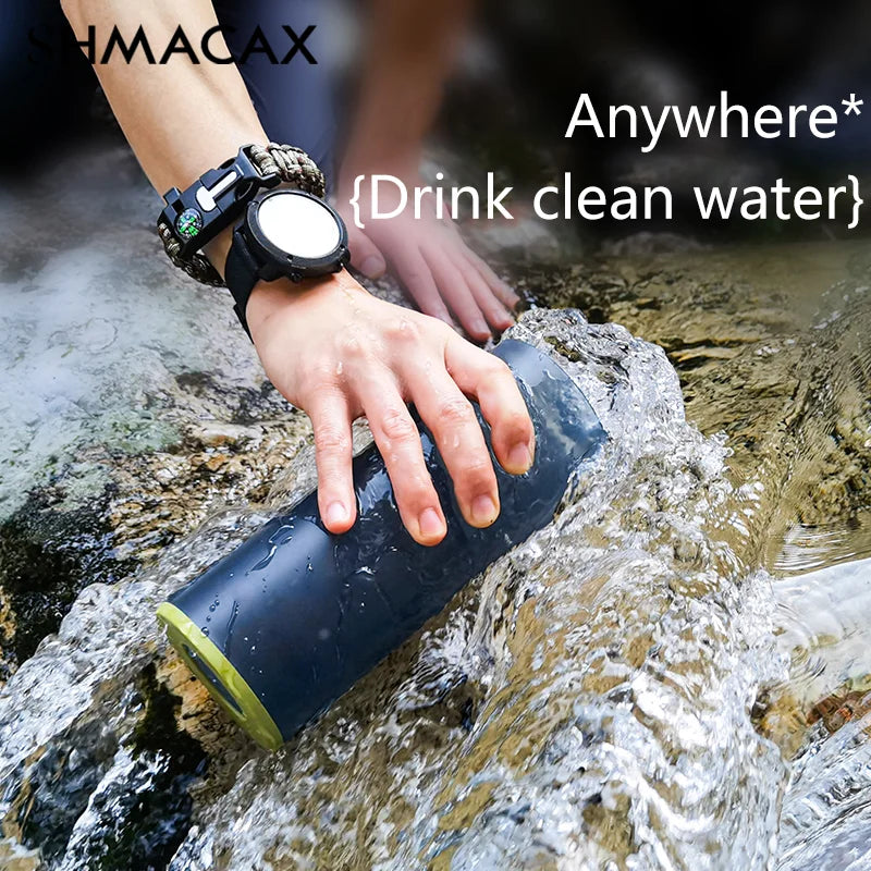 27 Oz Water Purifier Bottle Filter For Hiking, Camping, Survival, Travel