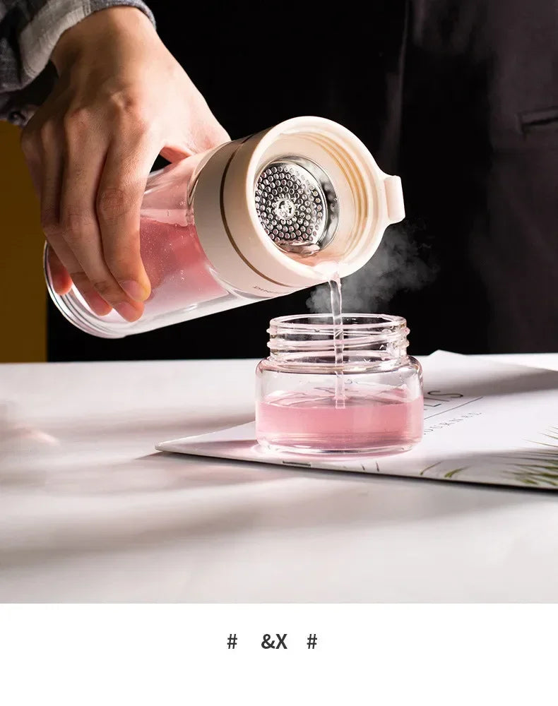 350ml/400ml Glass Water Bottles Tea Infuser Bottle Tea Separation Mug Double-Layer Portable Creative Water Cup Home Waterbottle