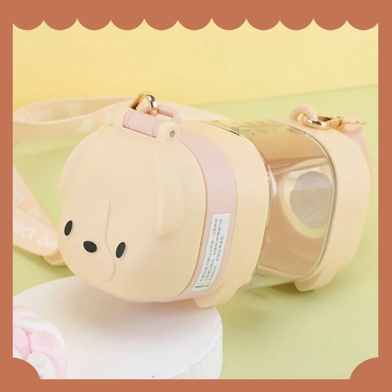 Water Bottle With Straw Cute Water Bottles For Children School Girls Boys Outdoor Portable Braces BPA Free Water Bottle For Kids