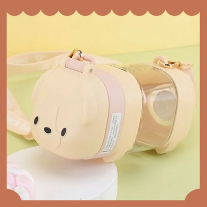 Water Bottle With Straw Cute Water Bottles For Children School Girls Boys Outdoor Portable Braces BPA Free Water Bottle For Kids