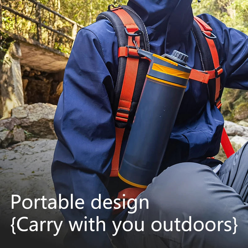 27 Oz Water Purifier Bottle Filter For Hiking, Camping, Survival, Travel