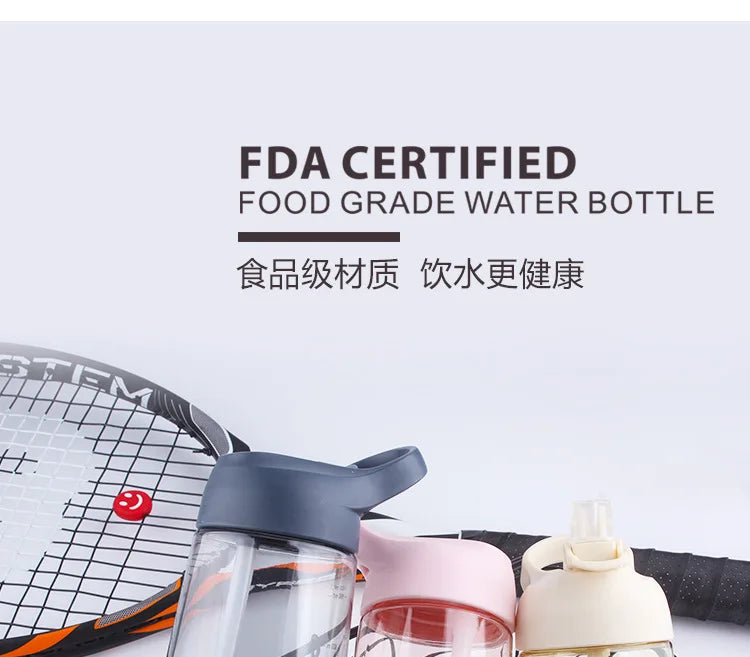 Outdoor Water Bottle with Straw Sports Bottles Leak Proof Eco-friendly Children School With Lid Hiking Camping Plastic BPA Free