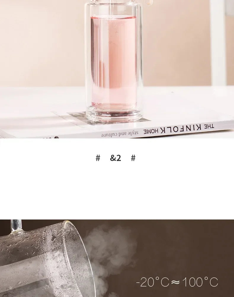 350ml/400ml Glass Water Bottles Tea Infuser Bottle Tea Separation Mug Double-Layer Portable Creative Water Cup Home Waterbottle