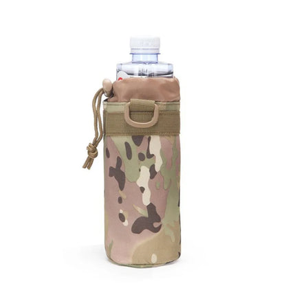 Hunting Water Bottle Pouch Outdoor Molle Kettle Pouch Holder Camping Hiking Cycling Bottle Bag Drawstring Multifunction Bottle P