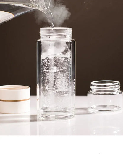 350ml/400ml Glass Water Bottles Tea Infuser Bottle Tea Separation Mug Double-Layer Portable Creative Water Cup Home Waterbottle