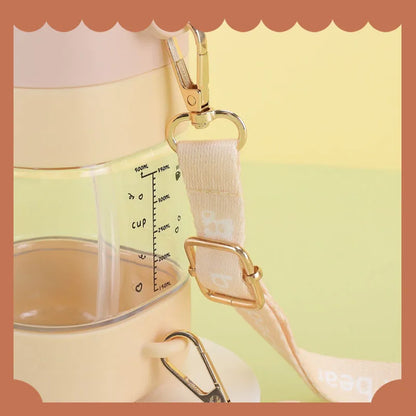 Water Bottle With Straw Cute Water Bottles For Children School Girls Boys Outdoor Portable Braces BPA Free Water Bottle For Kids