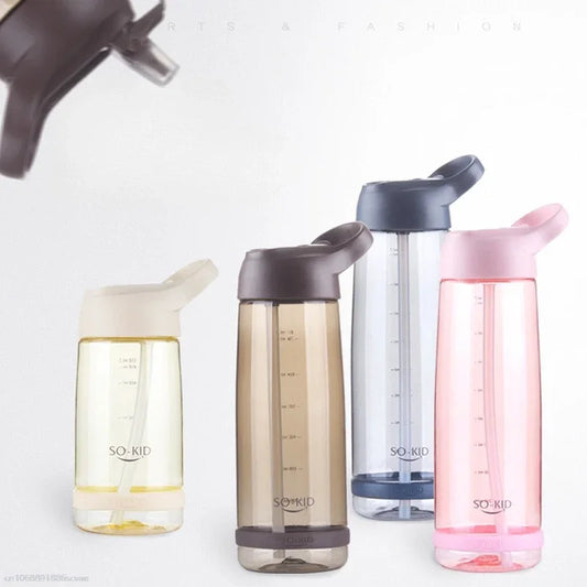 Outdoor Water Bottle with Straw Sports Bottles Leak Proof Eco-friendly Children School With Lid Hiking Camping Plastic BPA Free