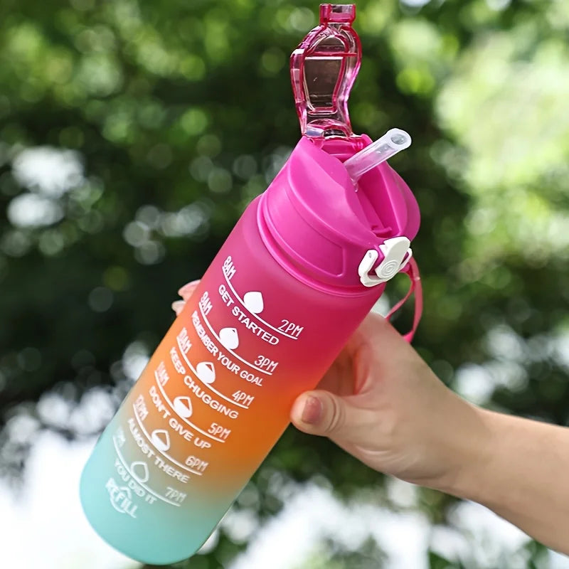 Water bottle free plastic water bottle, lightweight circular design, hand wash only, portable outdoor and home water bottle