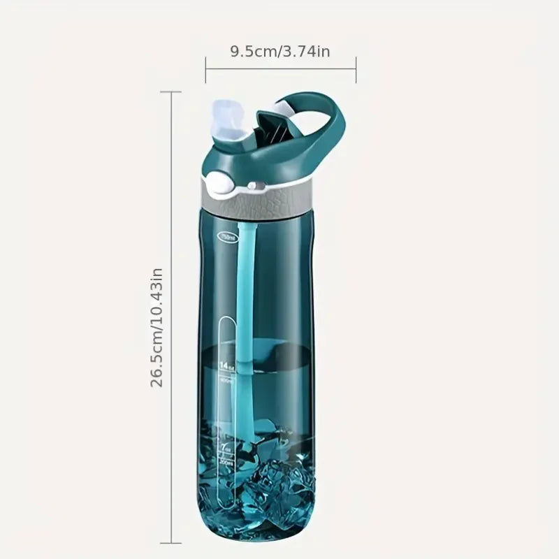 Sports Water Bottle - Hydration On-the-go with Convenient Straw, Perfect for Camping, Hiking BPA-Free and Safe 750ml