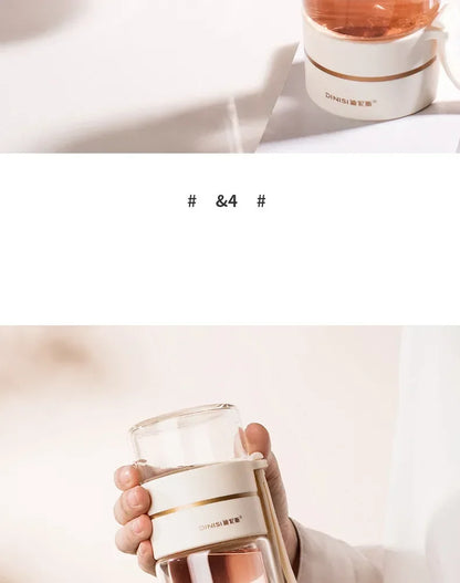 350ml/400ml Glass Water Bottles Tea Infuser Bottle Tea Separation Mug Double-Layer Portable Creative Water Cup Home Waterbottle
