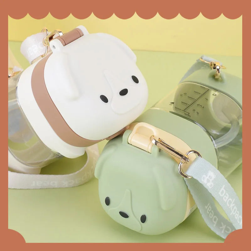 Water Bottle With Straw Cute Water Bottles For Children School Girls Boys Outdoor Portable Braces BPA Free Water Bottle For Kids