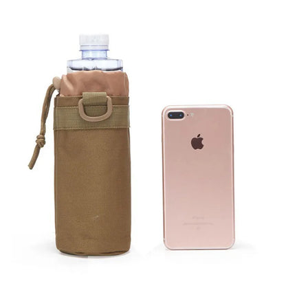 Hunting Water Bottle Pouch Outdoor Molle Kettle Pouch Holder Camping Hiking Cycling Bottle Bag Drawstring Multifunction Bottle P