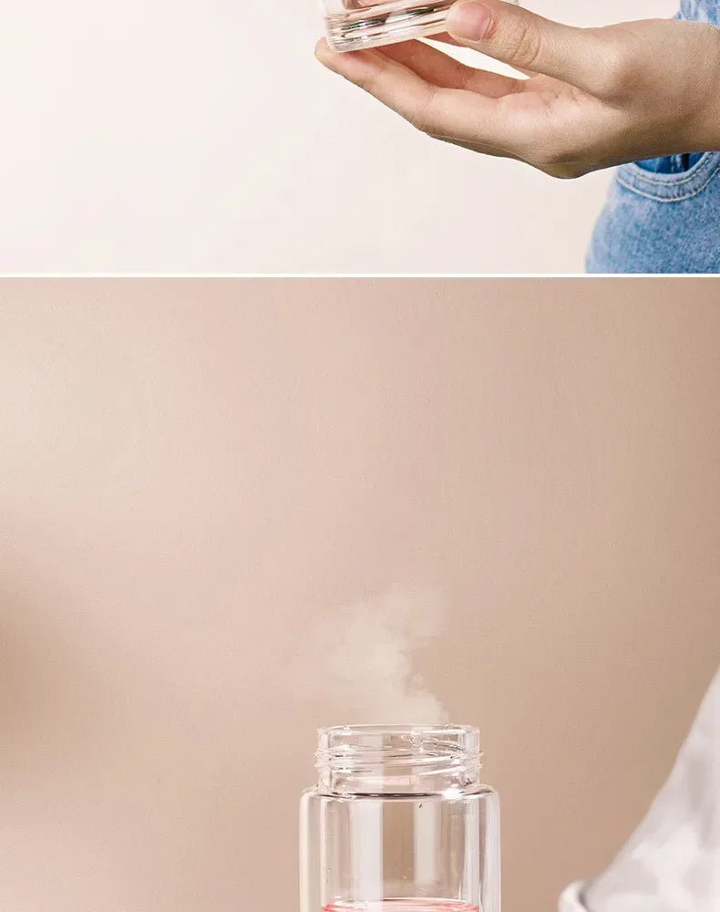350ml/400ml Glass Water Bottles Tea Infuser Bottle Tea Separation Mug Double-Layer Portable Creative Water Cup Home Waterbottle
