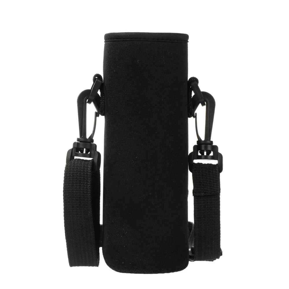 Water Bottle Cover Bag With Strap Neoprene Water Storage Holder Shoulder Strap Black Bottle Carrier Insulat Bag Outdoor Tools
