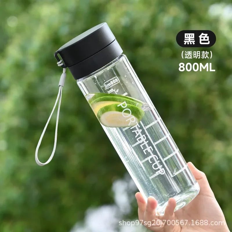Water Bottle 600/800ml Portable Travel Sport Bottle Equipped with Filter Children's School Anti Drop Water Cup with Lifting Rope