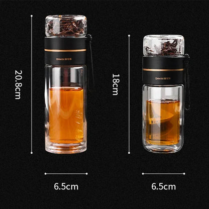 350ml/400ml Glass Water Bottles Tea Infuser Bottle Tea Separation Mug Double-Layer Portable Creative Water Cup Home Waterbottle