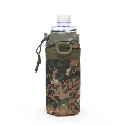 Hunting Water Bottle Pouch Outdoor Molle Kettle Pouch Holder Camping Hiking Cycling Bottle Bag Drawstring Multifunction Bottle P