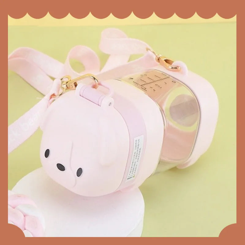 Water Bottle With Straw Cute Water Bottles For Children School Girls Boys Outdoor Portable Braces BPA Free Water Bottle For Kids