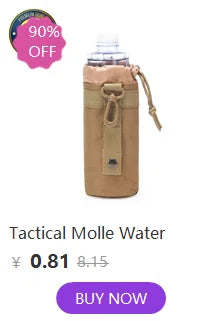 Hunting Water Bottle Pouch Outdoor Molle Kettle Pouch Holder Camping Hiking Cycling Bottle Bag Drawstring Multifunction Bottle P