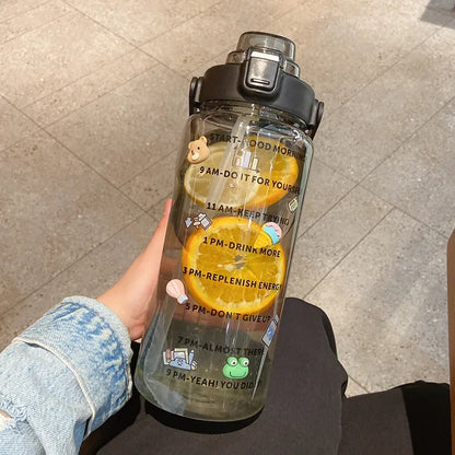 2 Liter Motivational Water Bottle