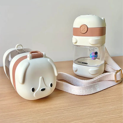 Water Bottle With Straw Cute Water Bottles For Children School Girls Boys Outdoor Portable Braces BPA Free Water Bottle For Kids