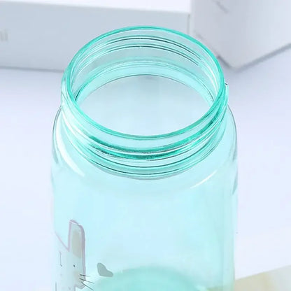 Kids Water Bottle with Straw BPA Free Children's Drinking Kettle 480ML Healthy Plastic Portable School Cup Transparent Water Cup