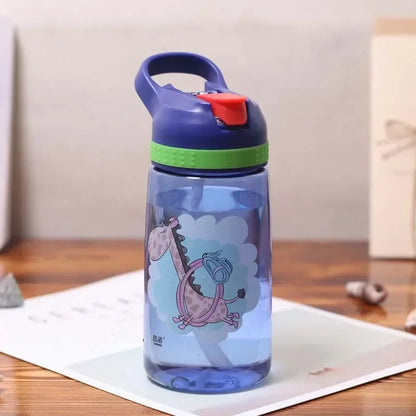 Kids Water Bottle with Straw BPA Free Children's Drinking Kettle 480ML Healthy Plastic Portable School Cup Transparent Water Cup