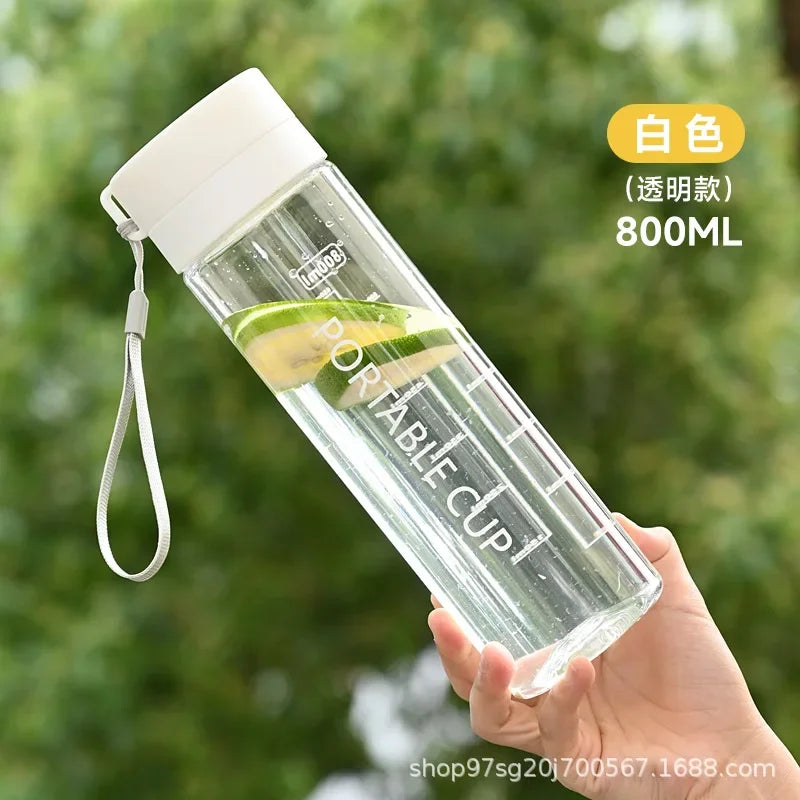 Water Bottle 600/800ml Portable Travel Sport Bottle Equipped with Filter Children's School Anti Drop Water Cup with Lifting Rope