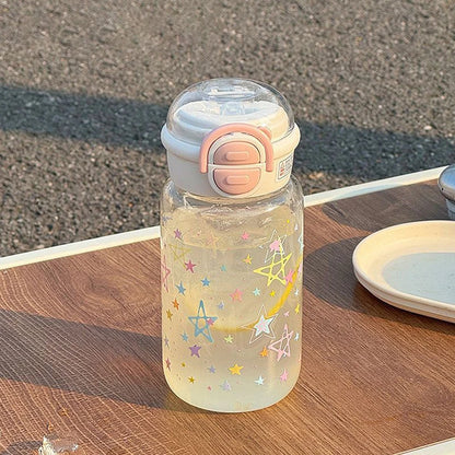 Cute Water Bottle With Straw Portable Plastic Up Cover Water Cup For Kid Kawaii Bottle Water Leak-Proof Cute Drinking Bottle