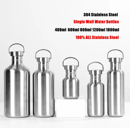 1200ml Big Volume Resuable Water Bottle Single Wall Stainless Steel Portable Healthy Drinkware Travel Sports Flask Drink bottle