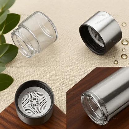 420ML Glass Tea Tumbler with Infuser Double Layered Water Bottle Removable Filter for Loose Leaf Tea Hot Drinks Office Travel
