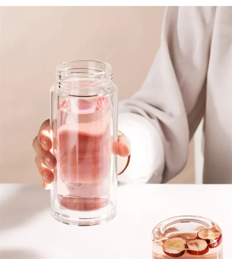 350ml/400ml Glass Water Bottles Tea Infuser Bottle Tea Separation Mug Double-Layer Portable Creative Water Cup Home Waterbottle